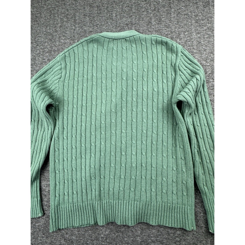 Vintage Sears Kings Road Grunge Light Green Button Knit Cardigan Size Medium - Picture 11 of 12
